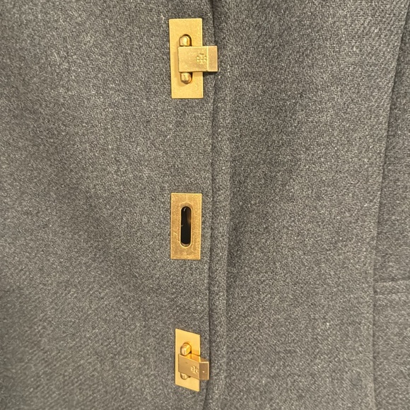 EUC Tory Burch Gray Wool Long Coat Sz. 10 - Picture 4 of 4